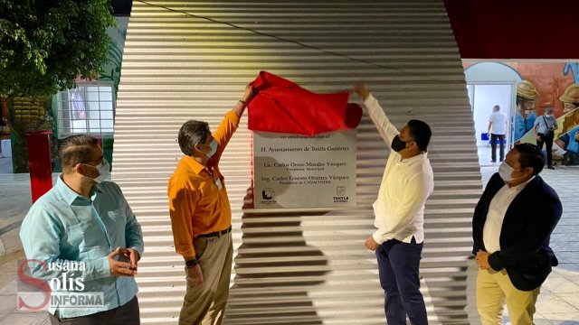 Susana Solis Informa DEVELA alcalde Carlos Morales placa del Centro de Convenciones de CANCINTRA