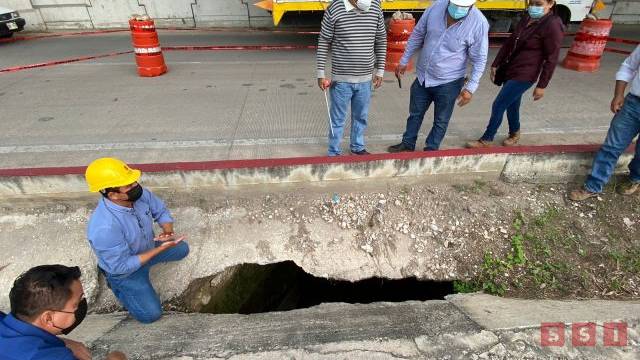 Susana Solis Informa Atiende Ayuntamiento de Tuxtla aparición de socavón