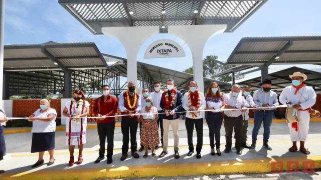 Susana Solis Informa En Ixtapa, inaugura Rutilio Escandón construcción del Mercado Público Municipal