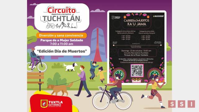 Susana Solis Informa Fiesta deportiva y carreras en el Circuito Deportivo y Recreativo para este domingo en Tuxtla Gutiérrez