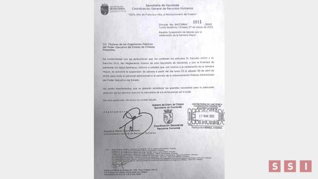 Susana Solis Informa Suspenderán actividades en la burocracia estatal en Semana Mayor
