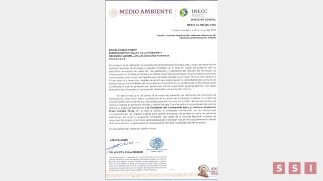 Susana Solis Informa Personas armadas amenazas a ambientalistas en Chicomuselo Chiapas