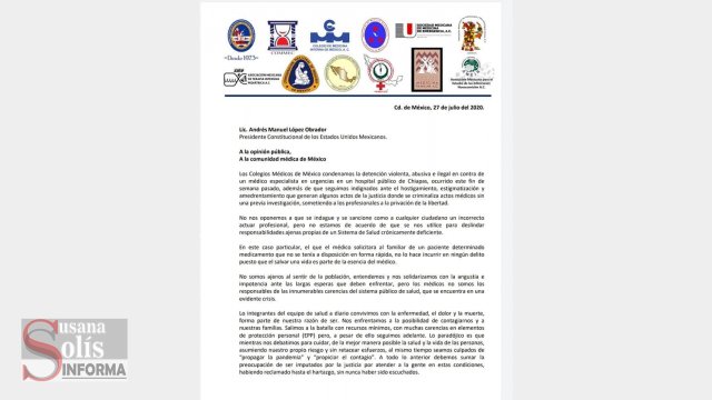Susana Solis Informa CONDENAN asociaciones de médicos detención del doctor Grajales Yuca