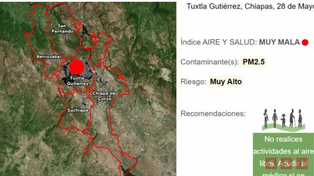 Susana Solis Informa MUY MALA calidad del aire en Tuxtla Gutiérrez