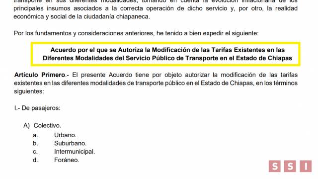 Susana Solis Informa AUTORIZAN de manera oficial el aumento en la tarifa del transporte en Chiapas