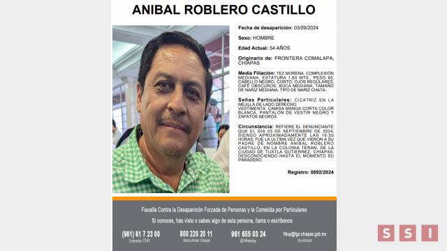 Susana Solis Informa Sin indicios del alcalde electo de Frontera Comalapa; familia suplica ayuda de búsqueda