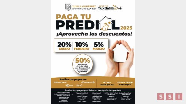 Susana Solis Informa OFRECEN descuentos del 20% para el pago predial en enero en Tuxtla