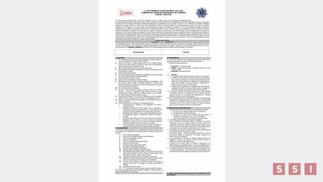 Susana Solis Informa Se emite convocatoria para reclutamiento de elementos de la Dirección de la Policía Municipal de San Cristóbal