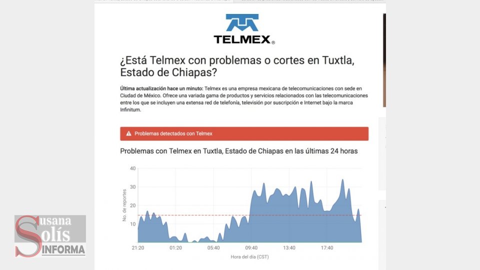 SE ACUMULAN quejas por fallas de internet de Telmex en Chiapas - Susana Solis Informa