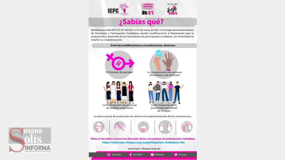 ACTUALIZA IEPC Reglamento de Participación Ciudadana - Susana Solis Informa