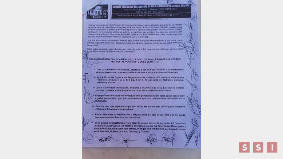 DENUNCIAN invasión de monumentos históricos en San Cristóbal de Las Casas Susana Solis Informa
