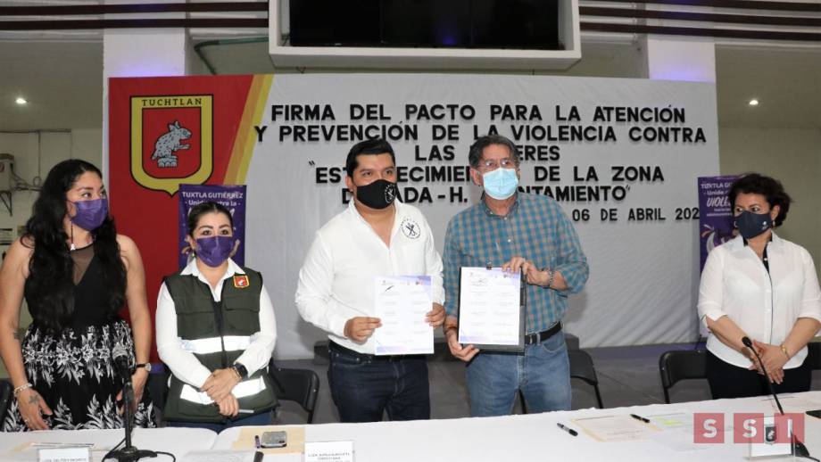 Firman Pacto para la Atención y Prevención de la Violencia contra las Mujeres en los establecimientos de la Zona Dorada de Tuxtla Gutiérrez - Susana Solis Informa