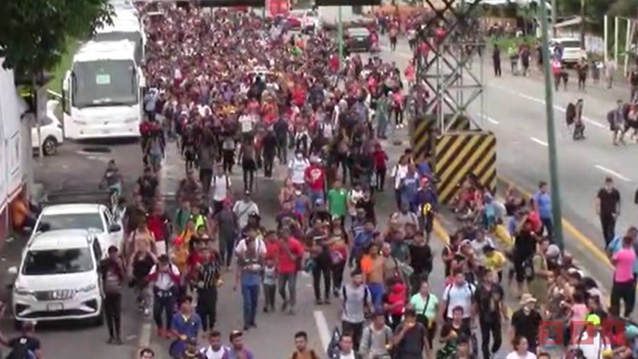 SE DETIENE caravana migrante en Huixtla; hay dialogo con el INM Susana Solis Informa