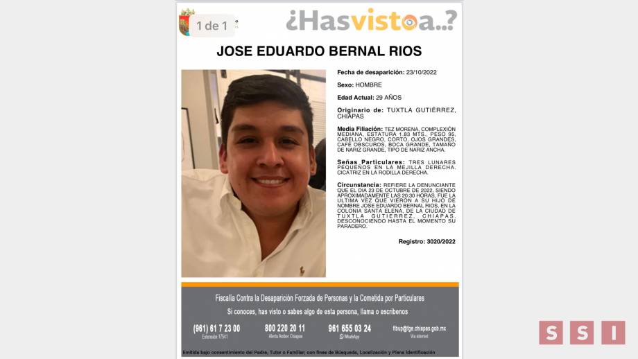 José Eduardo Bernal es el segundo joven que está desaparecido