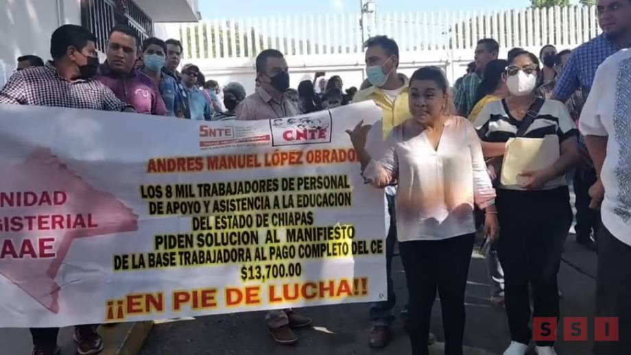 Protesta personal administrativo de SEF en Chiapas por falta de bono de fin de año - Susana Solis Informa