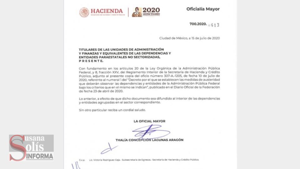 SEGUIRÁ moche salarial a burócratas federales - Susana Solis Informa