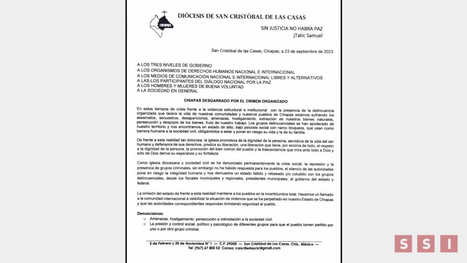 PIDE iglesia católica y la IP atender tema de violencia en la frontera sur - Susana Solis Informa