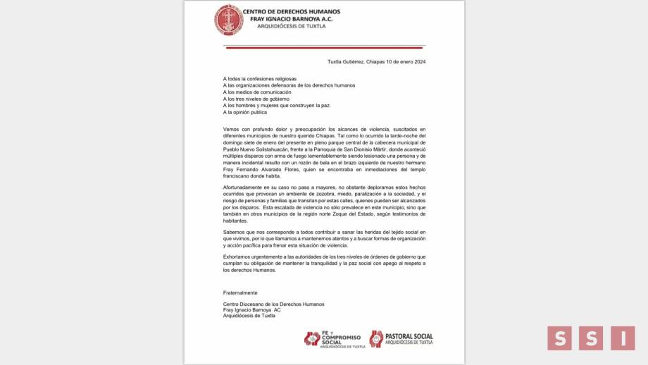 Iglesia católica denuncia violencia en Pueblo Nuevo Solistahuacán - Susana Solis Informa