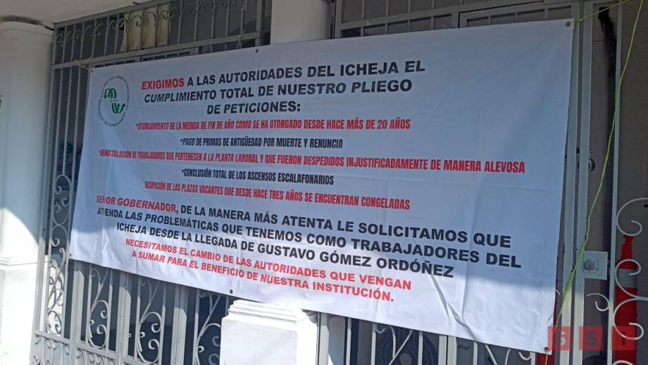 Protestan trabajadores del ICHEJA por falta de cumplimiento al contrato colectivo Susana Solis Informa