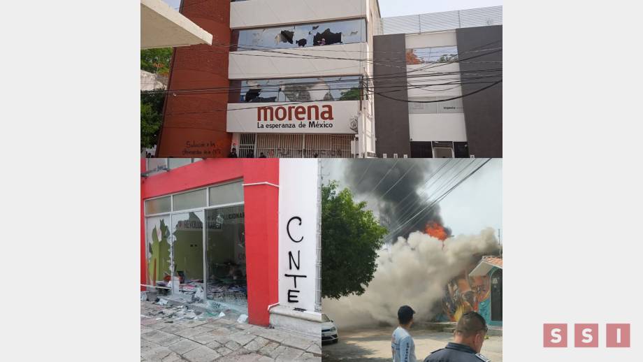 CNTE vandaliza oficinas de partidos políticos en Chiapas - Susana Solis Informa