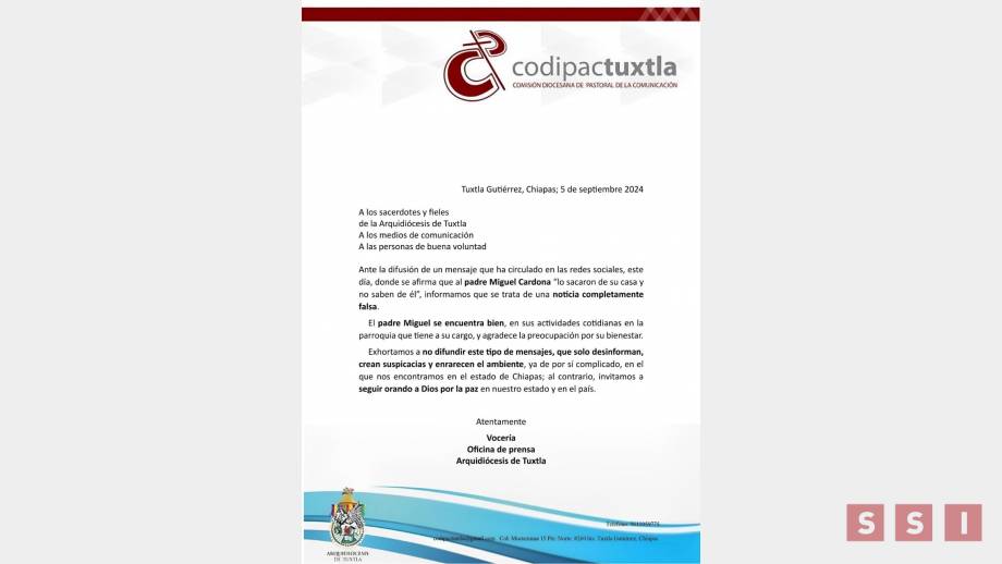 DESMIENTE párroco de Chiapas que haya sido secuestrado - Susana Solis Informa